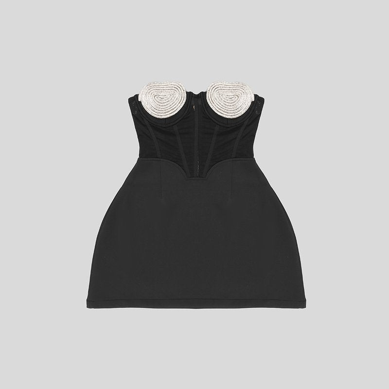 Strapless Beaded Corset Mini Dress H5986