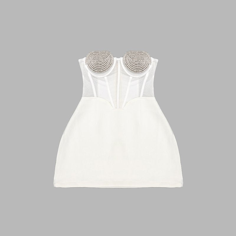 Strapless Beaded Corset Mini Dress H5986