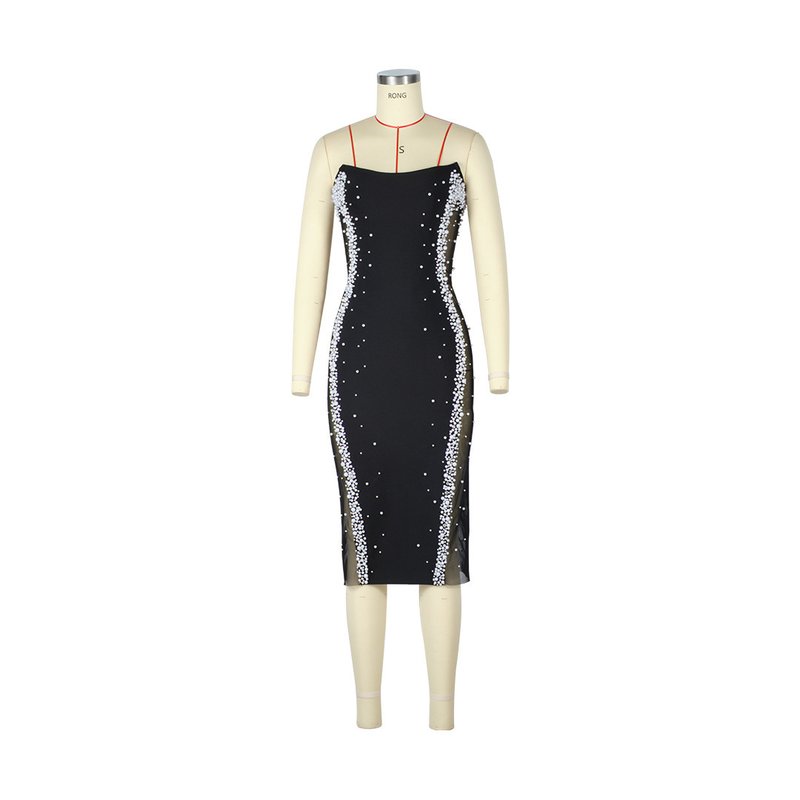 Fashion Strapless Beaded Cutout Gown H7155