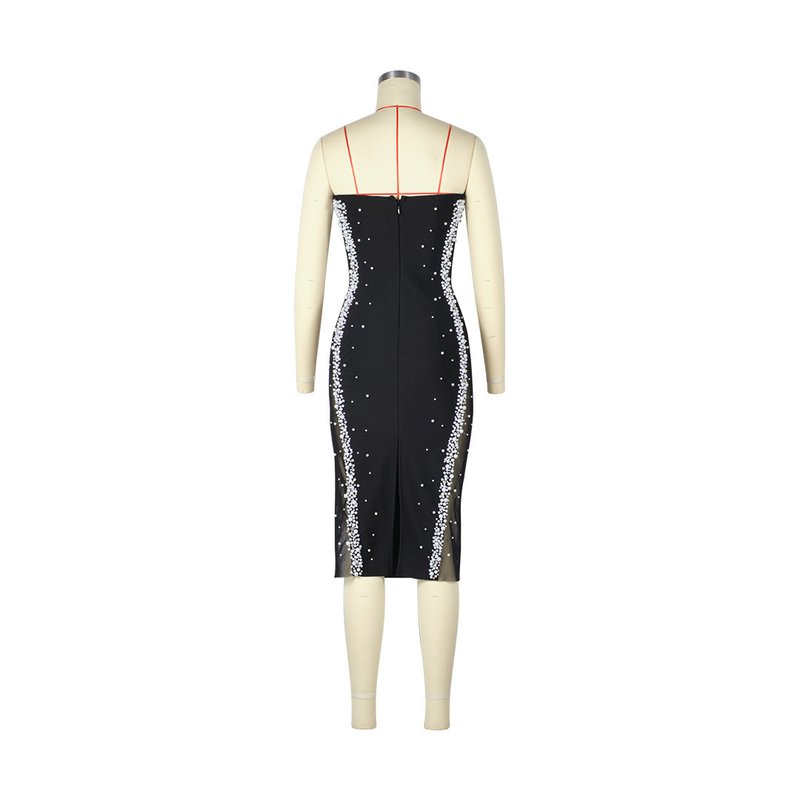 Fashion Strapless Beaded Cutout Gown H7155