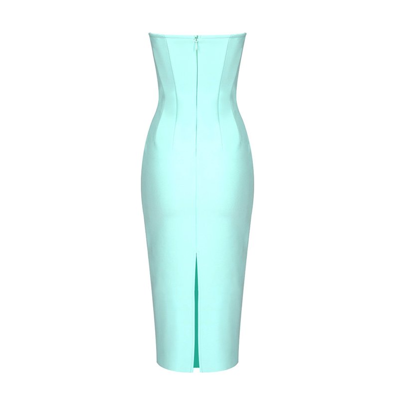 Strapless Beaded Cutout Midi Dress H6015