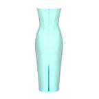 Strapless Beaded Cutout Midi Dress H6015
