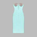 Strapless Beaded Cutout Midi Dress H6015