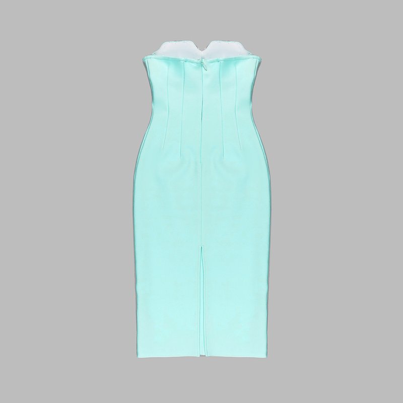 Strapless Beaded Cutout Midi Dress H6015