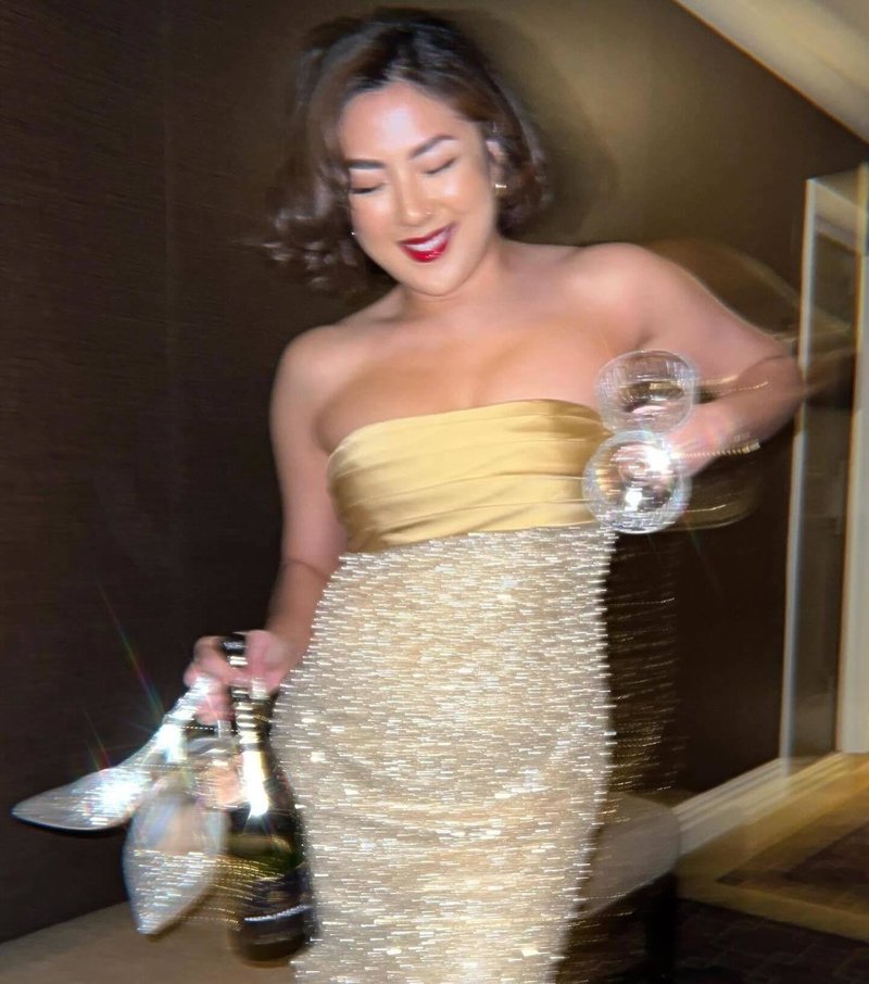 Strapless Beaded Gold Maxi Dress H6723