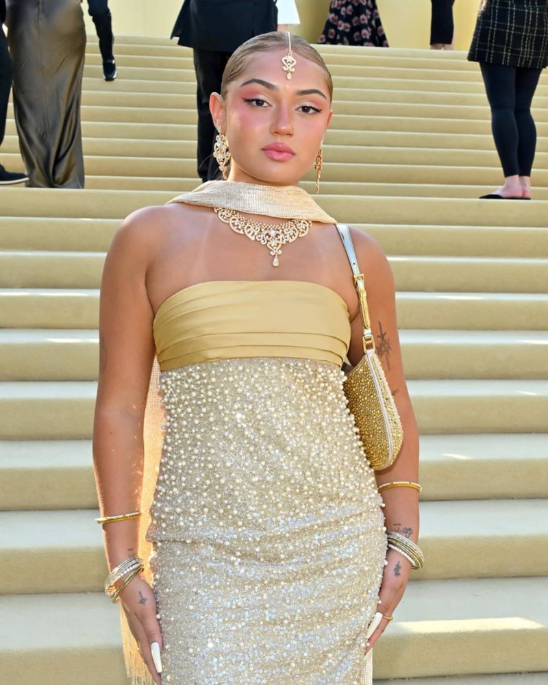 Strapless Beaded Gold Maxi Dress H6723