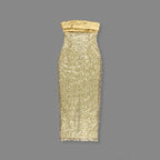 Strapless Beaded Gold Maxi Dress H6723