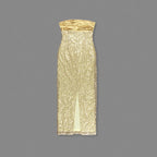 Strapless Beaded Gold Maxi Dress H6723