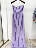 Strapless Beaded Lavender Maxi Dress H6728