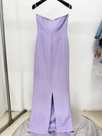 Strapless Beaded Lavender Maxi Dress H6728