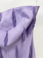 Strapless Beaded Lavender Maxi Dress H6728