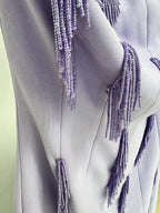 Strapless Beaded Lavender Maxi Dress H6728