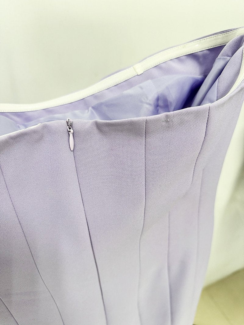 Strapless Beaded Lavender Maxi Dress H6728