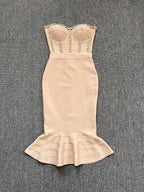 Strapless Beaded Mermaid Dress H5437