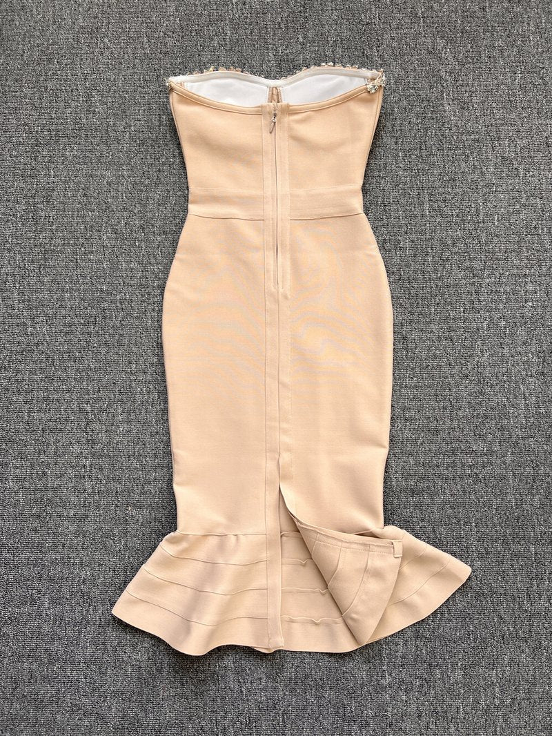 Strapless Beaded Mermaid Dress H5437