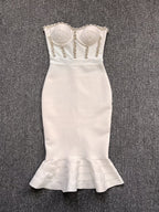 Strapless Beaded Mermaid Dress H5437