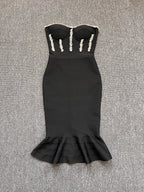 Strapless Beaded Mermaid Dress H5437