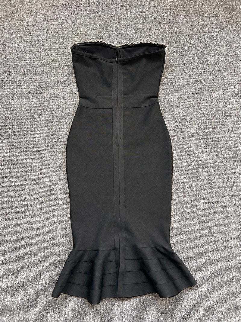 Strapless Beaded Mermaid Dress H5437