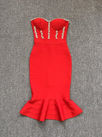 Strapless Beaded Mermaid Dress H5437