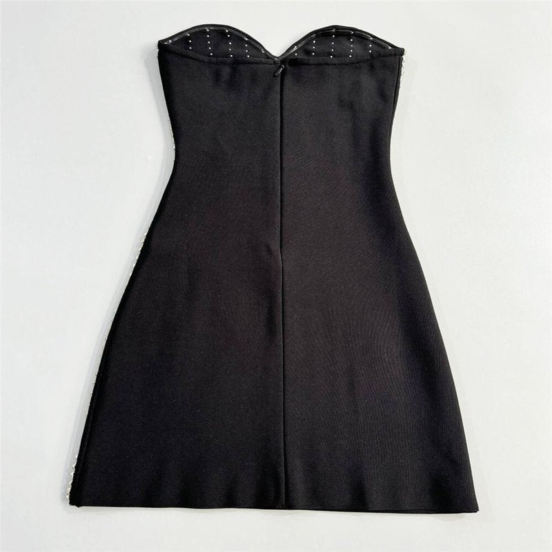 Strapless Beaded Mini Dress H6816