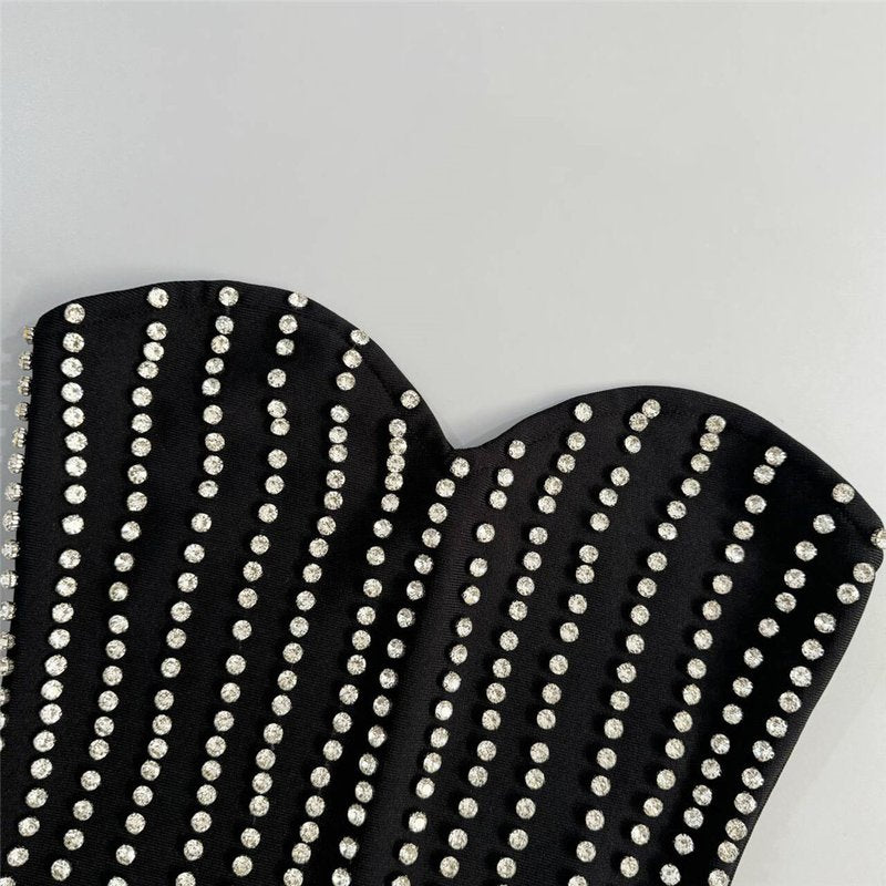Strapless Beaded Mini Dress H6816