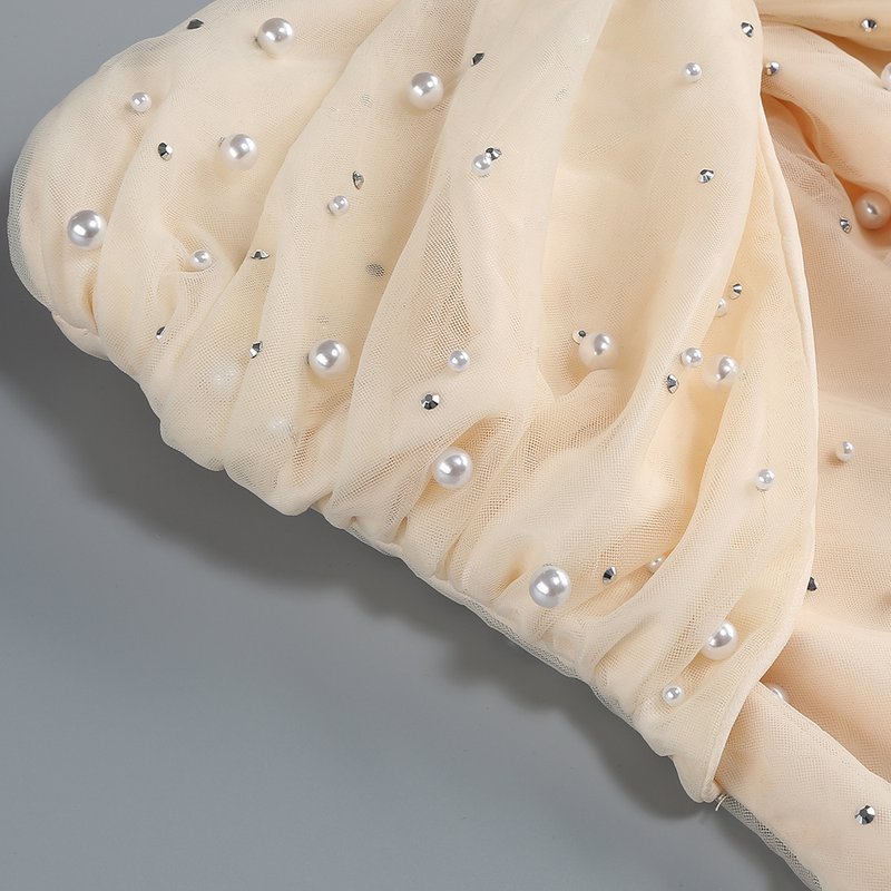 Strapless Beaded Satin Maxi Dress H6836