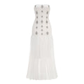 Strapless Beaded Tulle Maxi Dress H6647