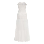 Strapless Beaded Tulle Maxi Dress H6647