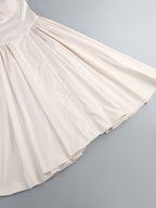 Strapless Beige Midi Dress with Ruffle Hem H6330