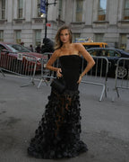 Strapless Black Circle Skirt Gown H6635