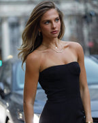 Strapless Black Circle Skirt Gown H6635