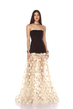 Strapless Black Circle Skirt Gown H6635