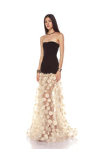 Strapless Black Circle Skirt Gown H6635