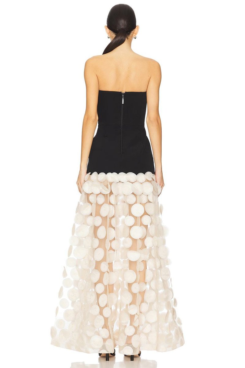 Strapless Black Circle Skirt Gown H6635