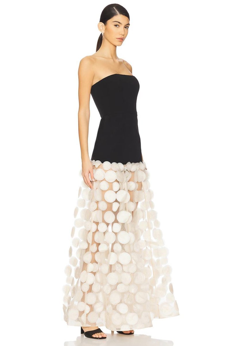 Strapless Black Circle Skirt Gown H6635