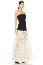 Strapless Black Circle Skirt Gown H6635