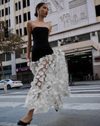Strapless Black Circle Skirt Gown H6635