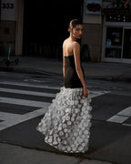 Strapless Black Circle Skirt Gown H6635