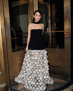 Strapless Black Circle Skirt Gown H6635