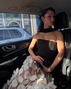 Strapless Black Circle Skirt Gown H6635