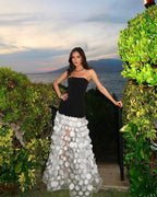 Strapless Black Circle Skirt Gown H6635