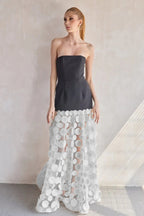 Strapless Black Circle Skirt Gown H6635