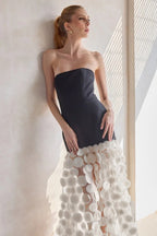 Strapless Black Circle Skirt Gown H6635