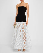 Strapless Black Circle Skirt Gown H6635