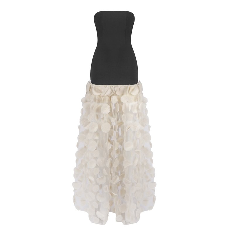 Strapless Black Circle Skirt Gown H6635
