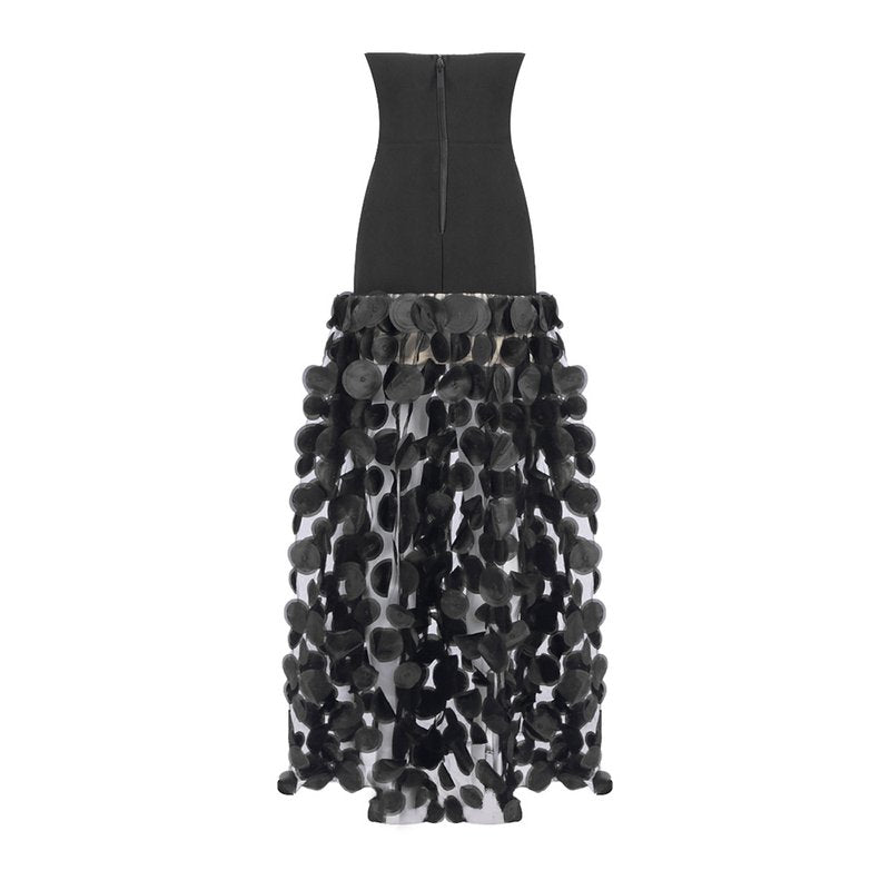 Strapless Black Circle Skirt Gown H6635