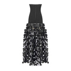 Strapless Black Circle Skirt Gown H6635