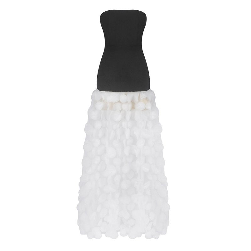 Strapless Black Circle Skirt Gown H6635