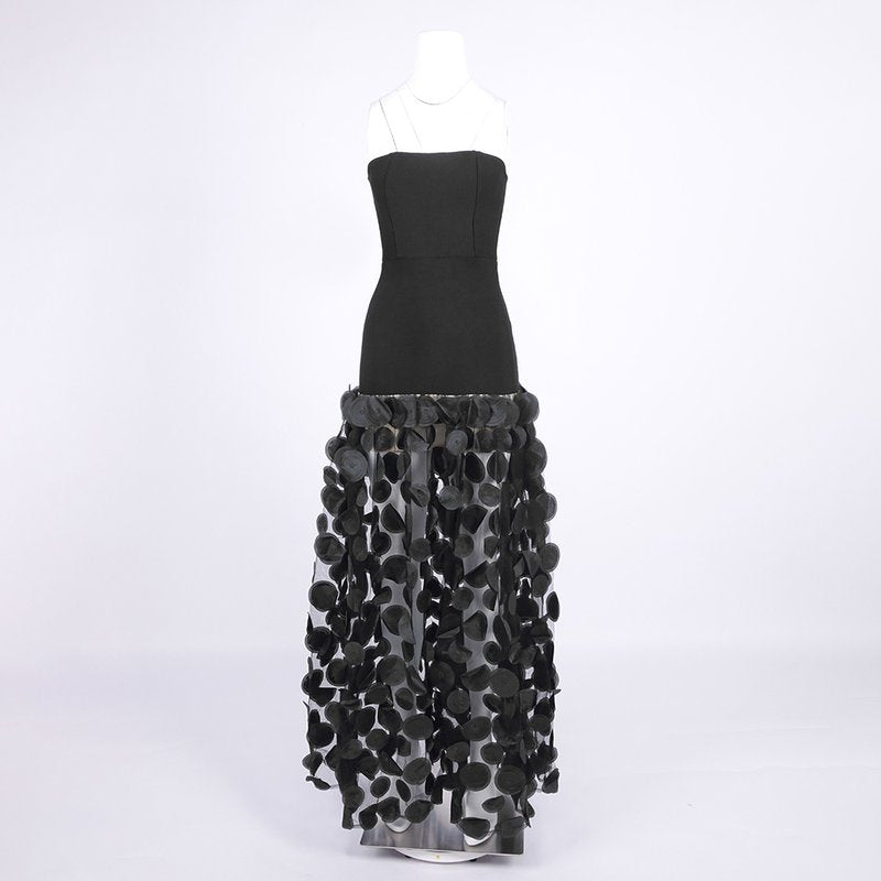 Strapless Black Circle Skirt Gown H6635