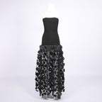 Strapless Black Circle Skirt Gown H6635